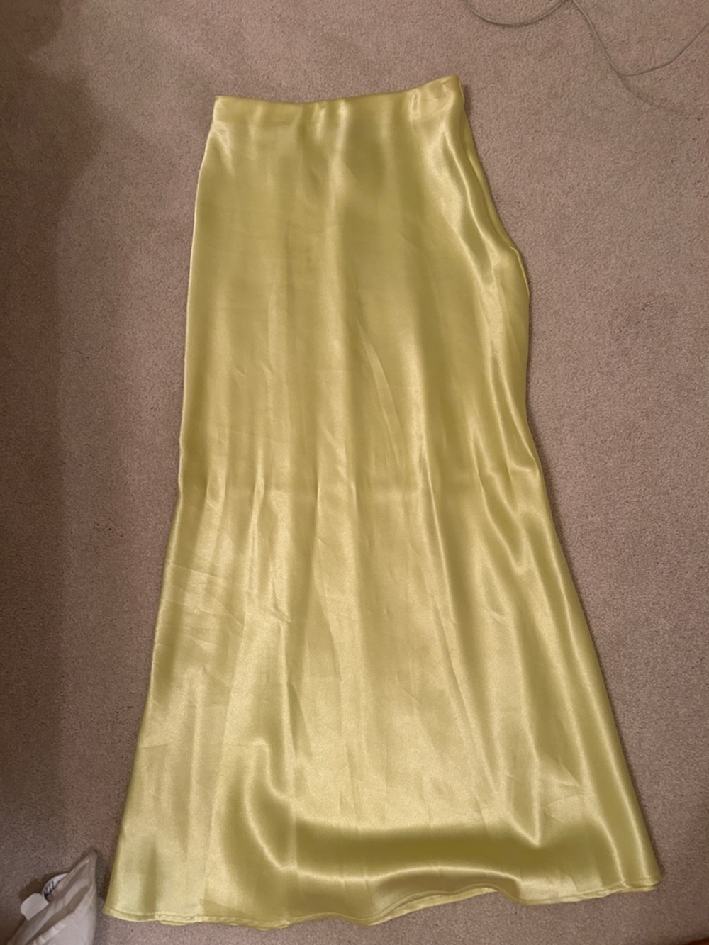 Nasty Gal Satin Slip Skirt in Pale Yellow